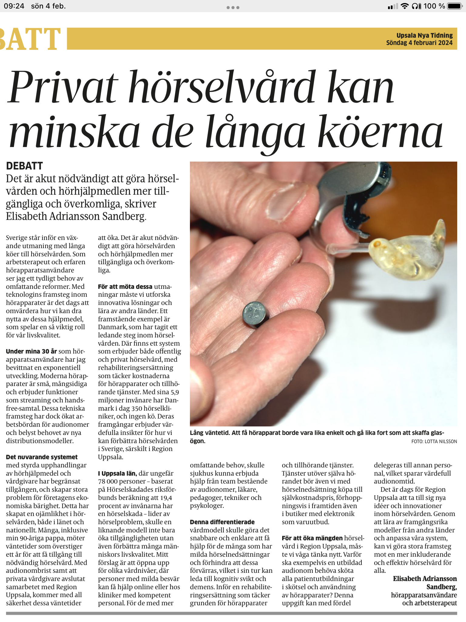 Om att minska köerna för hörselvården